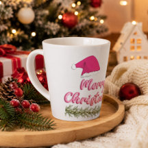 Caneca de Natal Latte Rosa