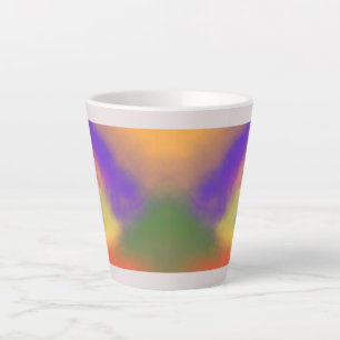 Caneca De Café Latte "Caneca de Pastel Rainbow Latte – Colorida e Estil