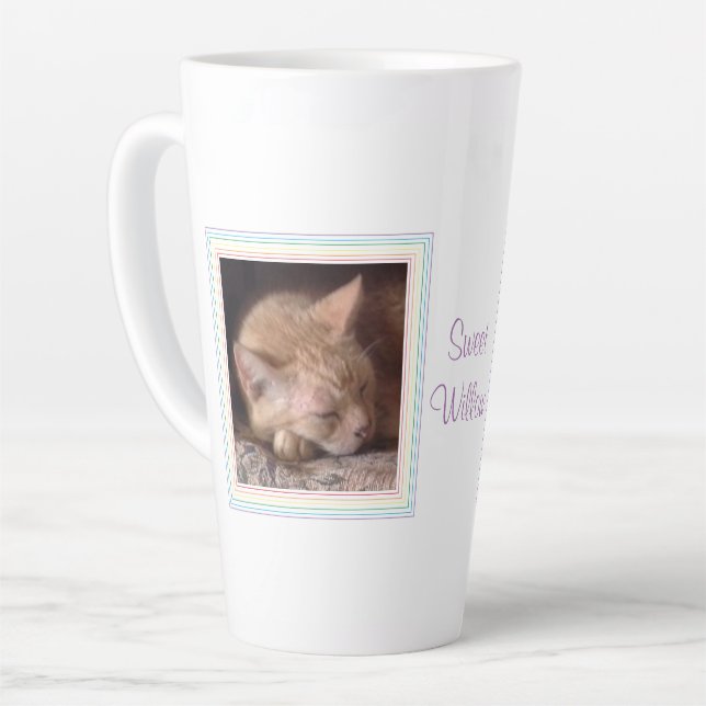 Caneca De Café Latte CANECA DE PET LOVE Tall Latte + Texto / Arco-íris (Ângulo esquerdo)