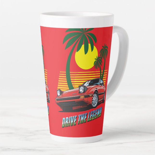 Caneca De Café Latte Caneca 'Dirija a Lenda' v02 Latte (Ângulo direito)