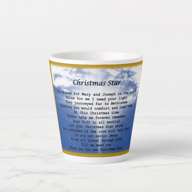 Caneca De Café Latte caneca- Estrela de Natal (Frente)