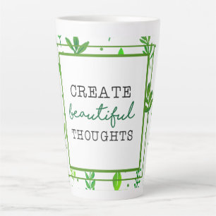 Caneca De Café Latte Caneca Grande para Latte Estampa de Folhas Verde
