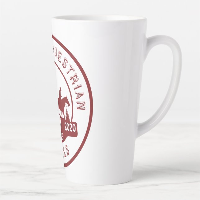 Caneca De Café Latte Caneca Latte com 50 anos de logotipo Maroon e Bran (Direita)