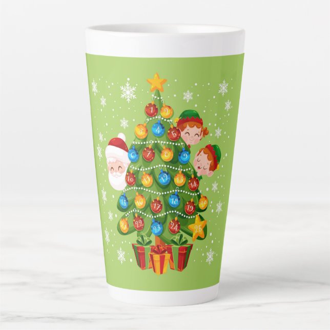 Caneca De Café Latte Caneca Latte de Natal (Frente)