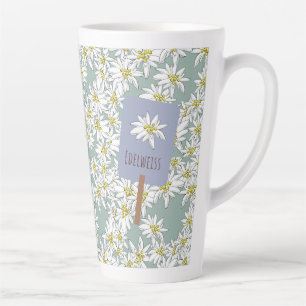 Caneca De Café Latte Caneca Latte Ilustrada Pela Mão Edelweiss