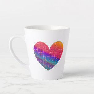 Caneca De Café Latte Caneca Latte (Mug) Quebra-Cabeça do Nosso Coração