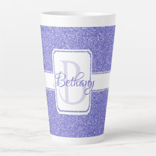Caneca De Café Latte Caneca Latte Personalizada com Glitter Roxo