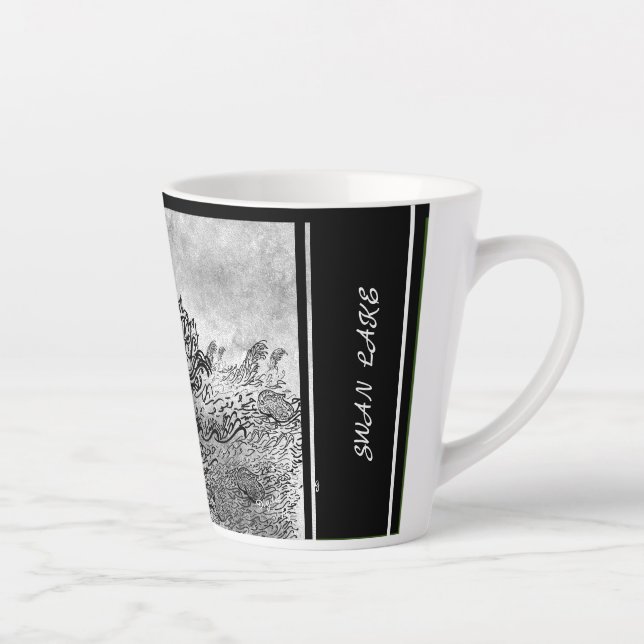 Caneca De Café Latte Caneca LS Latte de Caligrafia Digital Lago dos Cis (Direita)