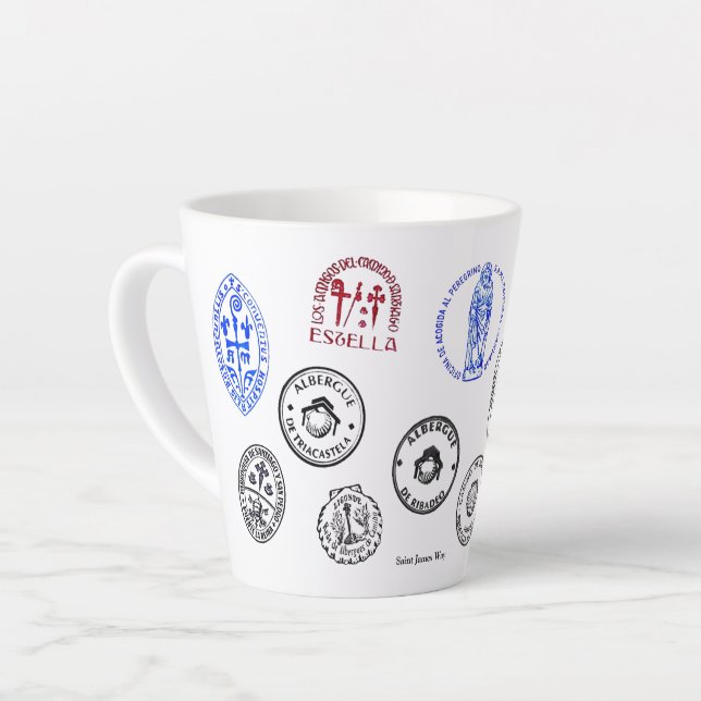 Caneca De Café Latte Caneca Pequena para Latte Saint James Way (Ângulo esquerdo)