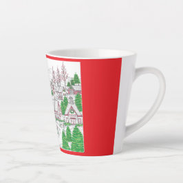 Caneca De Café Latte Caneca Pequena para Latte Vila de Natal