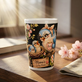 Caneca De Café Latte Caneca Preta de Latte Ninho Aconchegante da Mamãe