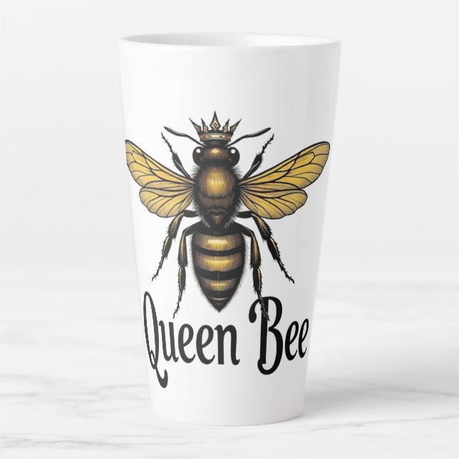 Caneca De Café Latte Caneca Queen Bee Latte (Frente)