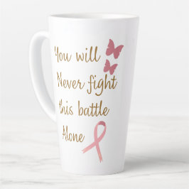 Caneca De Café Latte Caneta Alta Lateral, Cancer Inspirado, Caneta Rosa