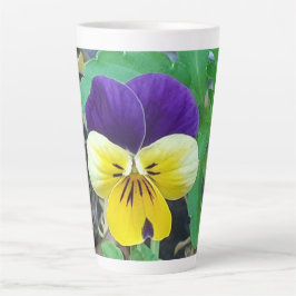 Caneca De Café Latte Caneta Lata Púrpura e Amarela