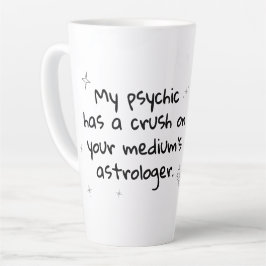 Caneca De Café Latte Caneta latina de Astrologia Média Psíquica