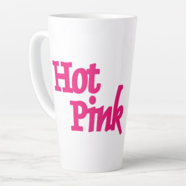 Caneca De Café Latte Caneta latina rosa-quente (Ângulo esquerdo)