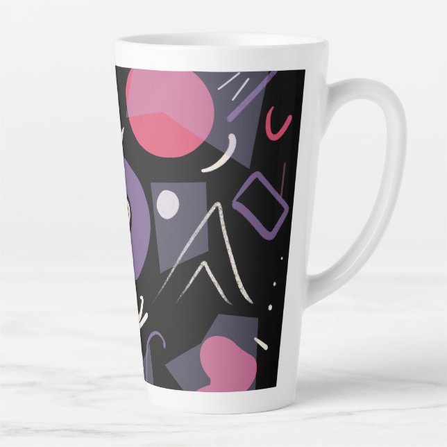 Caneca De Café Latte Canetas latinas coloridas (Direita)