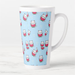 Caneca De Café Latte Canhão de Gato de Cartoon Encantado | Presente per