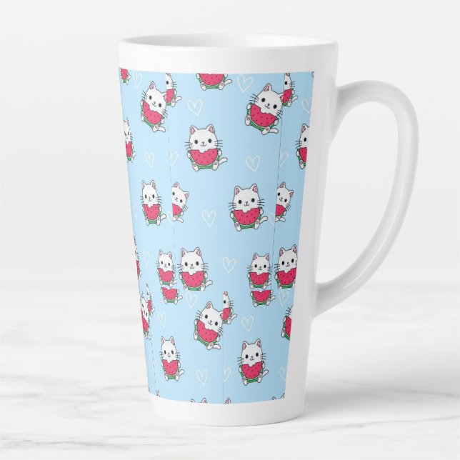 Caneca De Café Latte Canhão de Gato de Cartoon Encantado | Presente per (Direita)