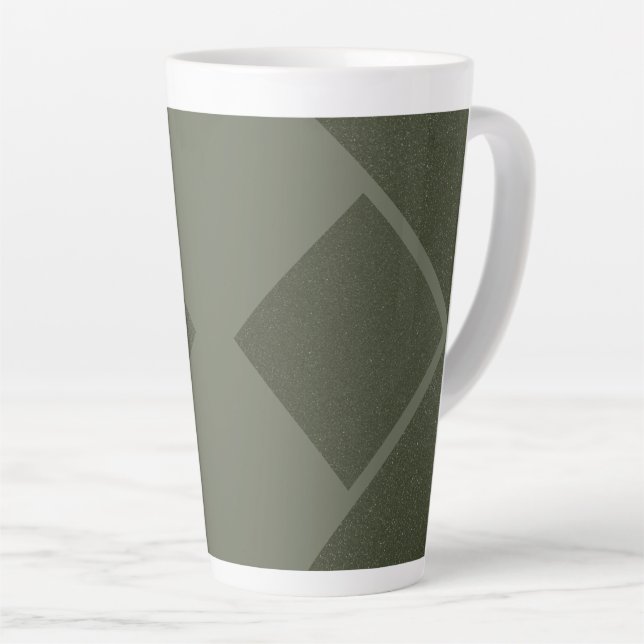 Caneca De Café Latte Canhão Verde Latte Geométrico (Ângulo direito)