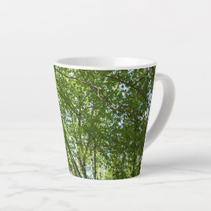 Caneca De Café Latte Canopia de Primavera deixa cena ecológica