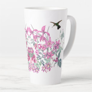 Caneca De Café Latte Cântaro-de-beija-flor-flor-flor-flores-de-jardim-
