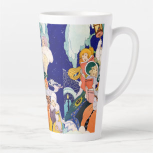 Caneca De Café Latte Cantarolando o Natal Antigo sob as Estrelas 
