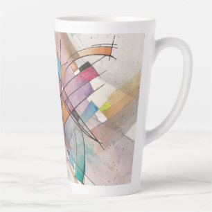 Caneca De Café Latte CANTATA em TOM PASTEL Arte Abstrata