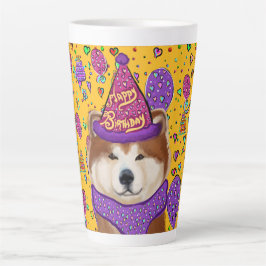 CANECA DE CAFÉ LATTE CÃO AKITA
