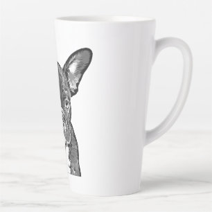 Caneca De Café Latte cão, buldogue francês, fotos de cachorrinho