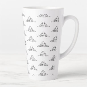 Caneca De Café Latte cão de caça preto-de-cão branco 