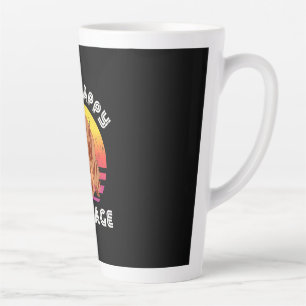 Caneca De Café Latte Cão de enchido feliz retrô