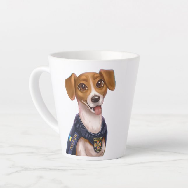 Caneca De Café Latte Cão ucraniano Patron T-Shirt (Ângulo esquerdo)