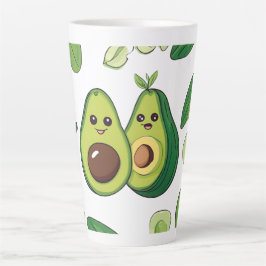 Caneca De Café Latte Capa de telefone de Casal Avocado | Funny Kawaii F