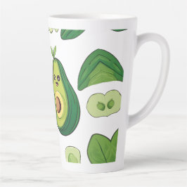Caneca De Café Latte Capa de telefone de Casal Avocado | Funny Kawaii F