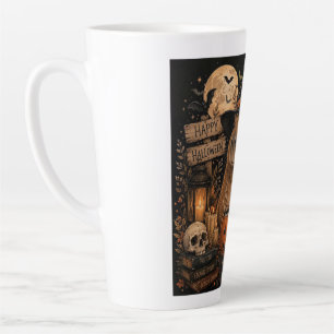 Caneca De Café Latte Capivara de Bruxa Assustadora de Halloween