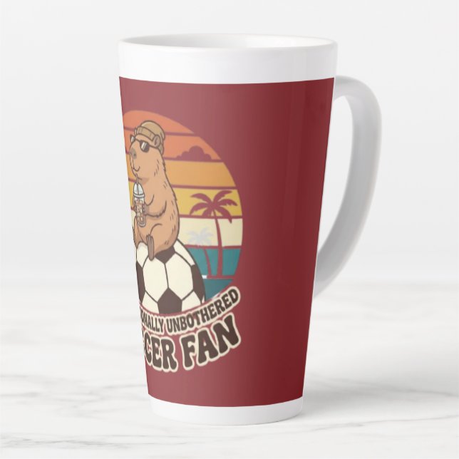 Caneca De Café Latte Capivara Fã de Futebol Profissionalmente Despreocu (Ângulo direito)