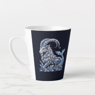 Caneca De Café Latte Cáprico Cristal de Prata Zodíaco Luxo