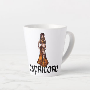 Caneca De Café Latte Capricorn Belly Dancer Zodiac Deusa