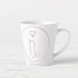 Caneca De Café Latte Capricórnio Dourado Zodiac Emblem