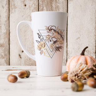 Caneca De Café Latte Capricórnio em Aquarela Astrologia Zodíaco   Monog