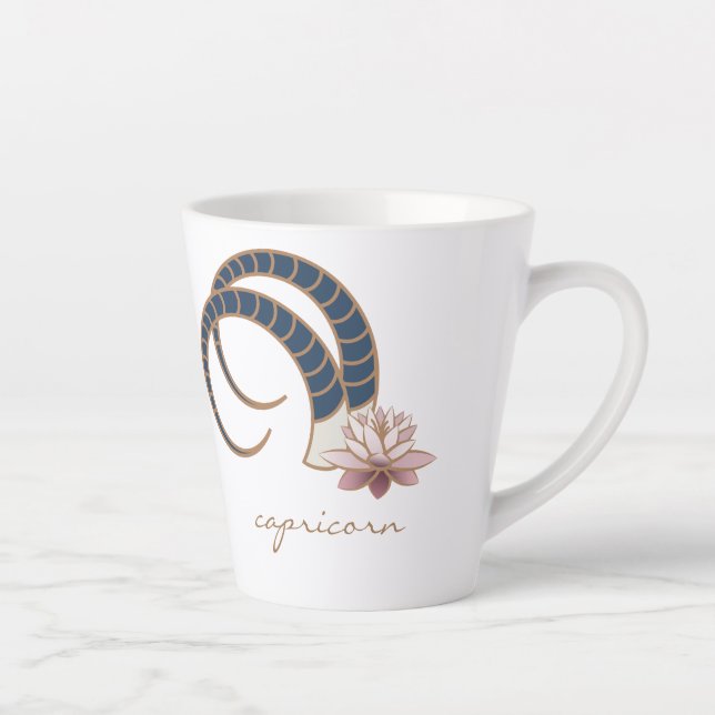 Caneca De Café Latte Capricórnio Zodiac Boho (Direita)