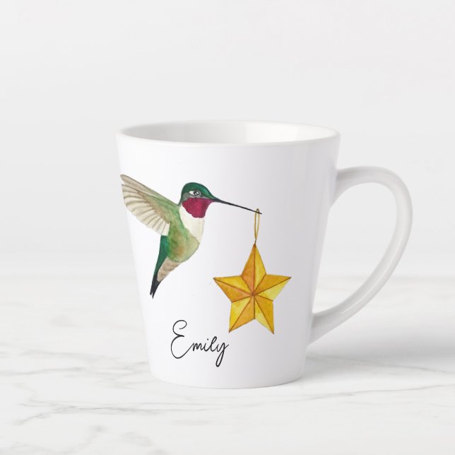 Caneca De Café Latte Caprinos e Estrelas Personalizados Latão (Direita)