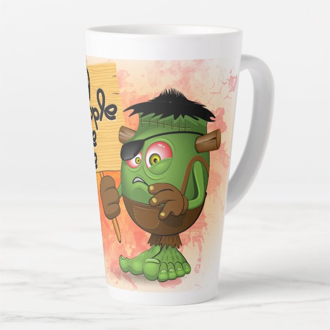Caneca De Café Latte Caráter Frankenstein 'Normal Pessoas Scare Me' (Ângulo direito)