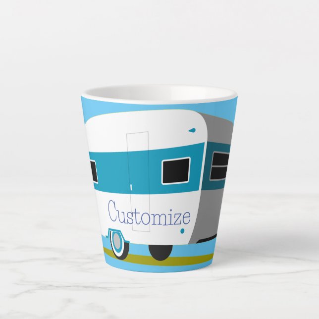 Caneca De Café Latte Caravana Camper RV Thunder_Cove (Frente)