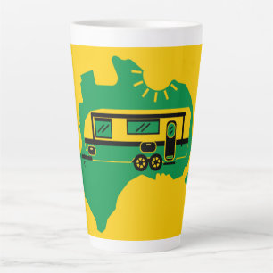 Caneca De Café Latte Caravana Camping Australiano