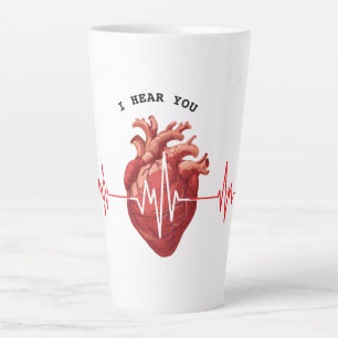 Caneca De Café Latte cardiologista médico do coração Eu Ouço Você Compa