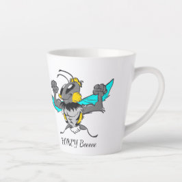Caneca De Café Latte Caricatura Bumble Cute Bee Cust.Text Torneira Bran