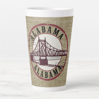 Caneca De Café Latte Carimbo da ponte Retro Alabama
