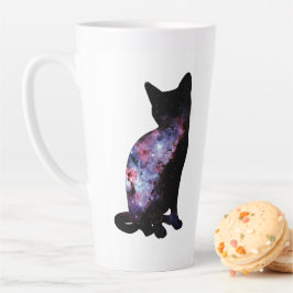 Caneca De Café Latte Carina Nebula Via Látea Gato Silhouette Mug